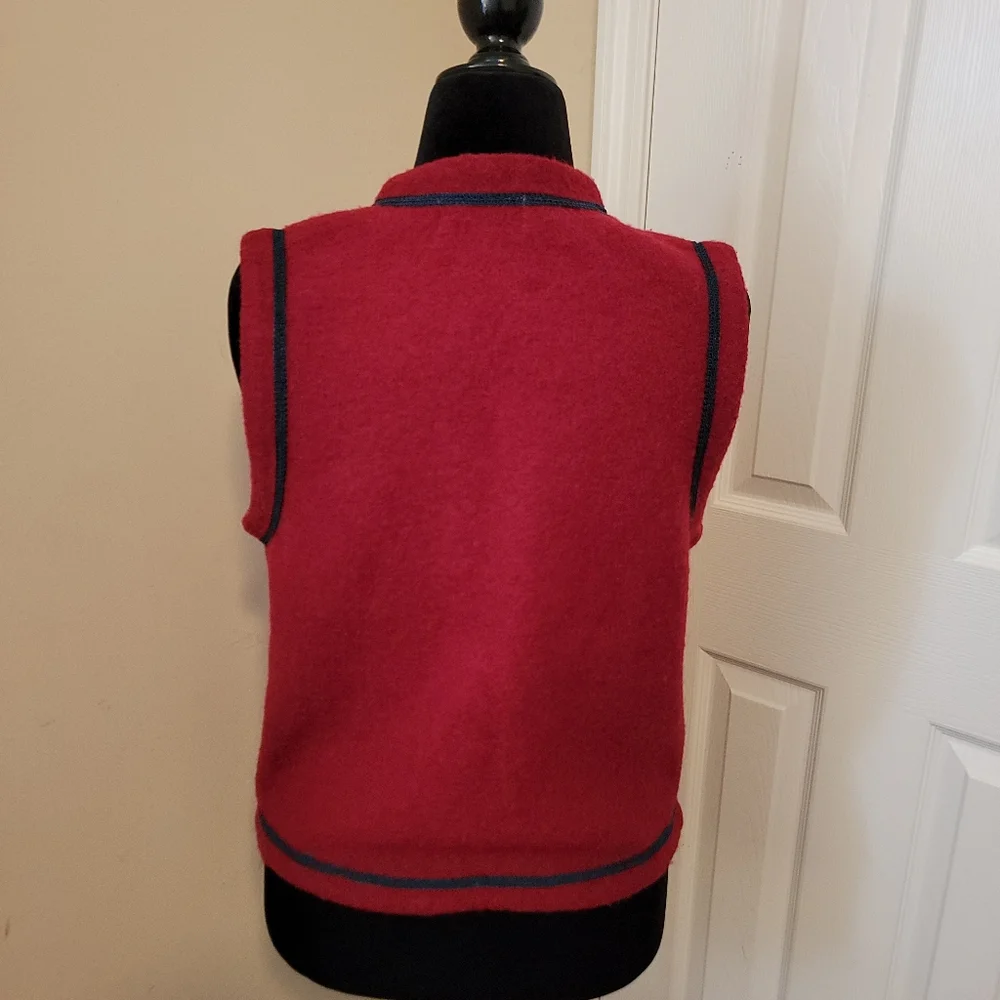 Alfred Dunner Vintage Wool Brick Red Embroidered Floral Paisley & Vest Size S